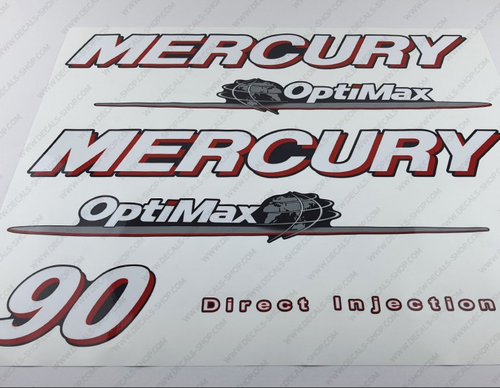 Mercury 90HP Two Stroke Optimax DI 2006-2012 Set Outboard Decal Kit